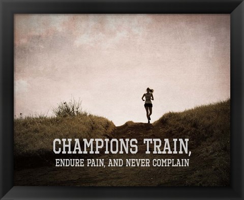 Framed Champions Train Woman Color Print