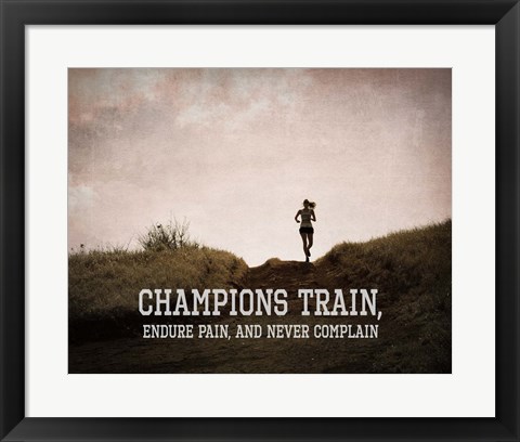 Framed Champions Train Woman Color Print