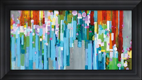 Framed Rainbow of Stripes Crop Print