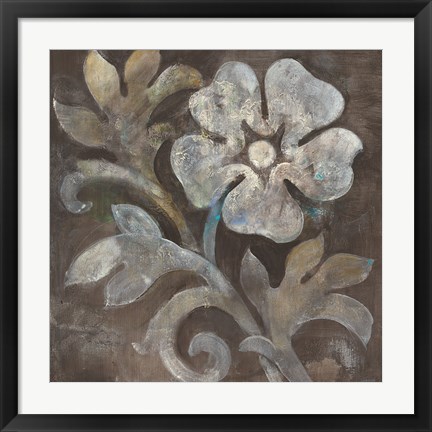 Framed Fresco Floral I Print