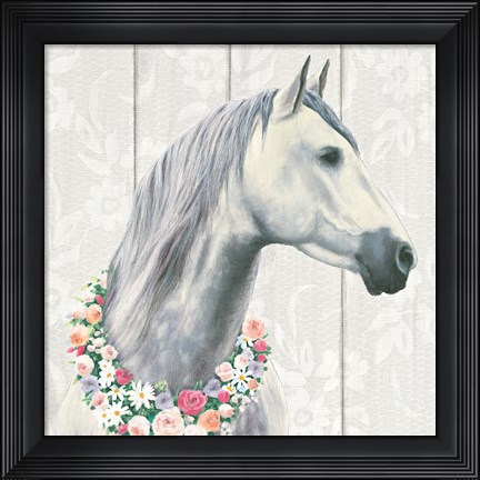 Framed Spirit Stallion I on wood Square Print