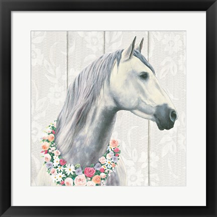 Framed Spirit Stallion I on wood Square Print