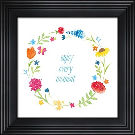 Framed Watercolor Words II Print