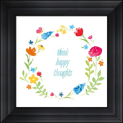 Framed Watercolor Words I Print