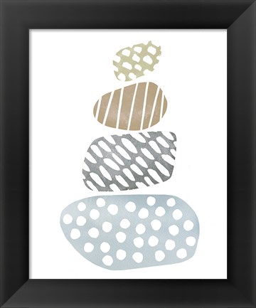 Framed River Stones II Print