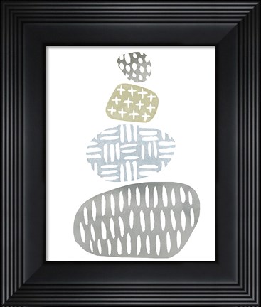 Framed River Stones I Print