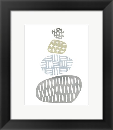 Framed River Stones I Print