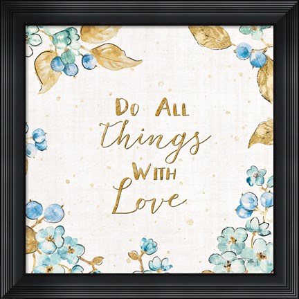 Framed Blue Blossom V Print