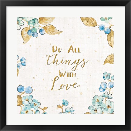 Framed Blue Blossom V Print