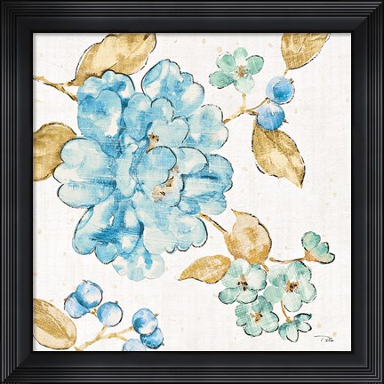 Framed Blue Blossom II Print