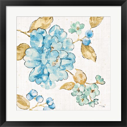 Framed Blue Blossom II Print