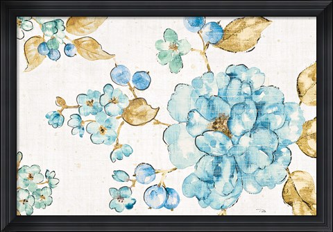 Framed Blue Blossom I Print
