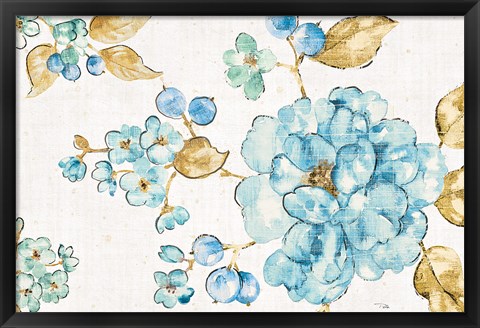 Framed Blue Blossom I Print