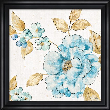 Framed Blue Blossom III Print