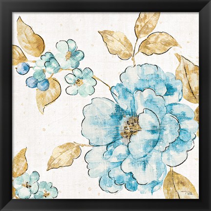 Framed Blue Blossom III Print