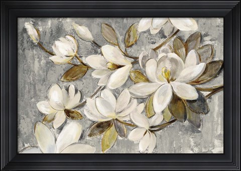 Framed Magnolia Simplicity Neutral Gray Print