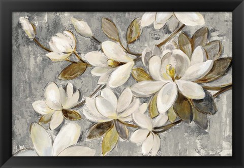 Framed Magnolia Simplicity Neutral Gray Print