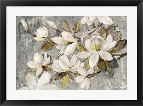 Framed Magnolia Simplicity Neutral Gray Print