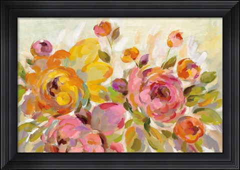 Framed Brushy Peonies Print