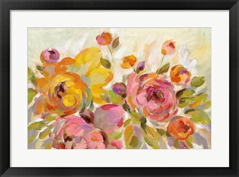 Framed Brushy Peonies Print