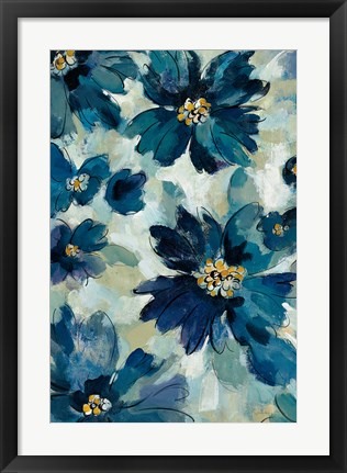 Framed Inky Floral I Print