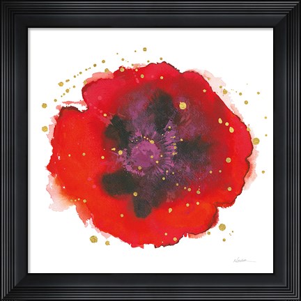 Framed Splash IV with Gold Print