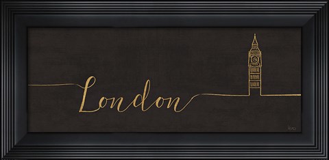 Framed Underlined Cities III Black Print
