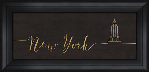 Framed Underlined Cities II Black Print