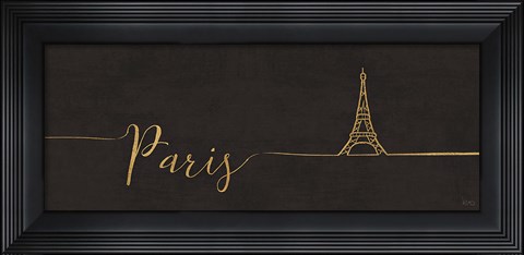 Framed Underlined Cities I Black Print