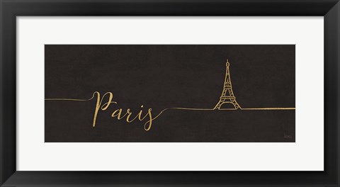 Framed Underlined Cities I Black Print
