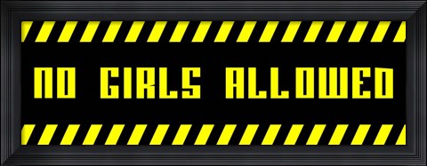Framed No Girls Allowed - Black Panoramic Print
