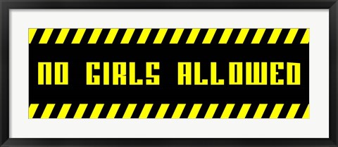 Framed No Girls Allowed - Black Panoramic Print