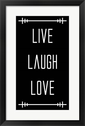 Framed Live Laugh Love - Black Print