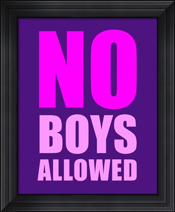 Framed No Boys Allowed - Purple Print