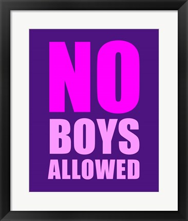 Framed No Boys Allowed - Purple Print