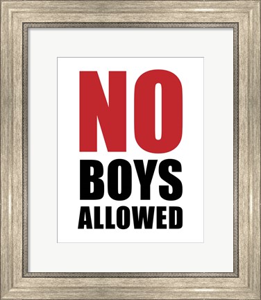Framed No Boys Allowed - White Print