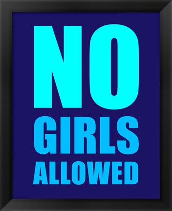 Framed No Girls Allowed - Navy Print