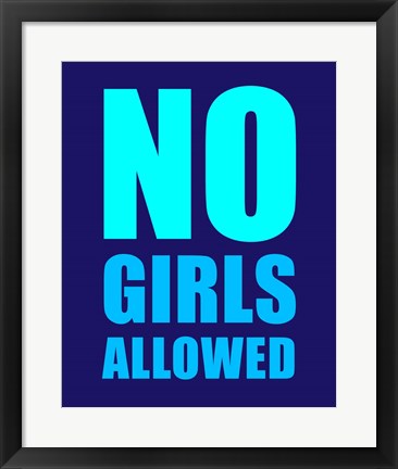 Framed No Girls Allowed - Navy Print