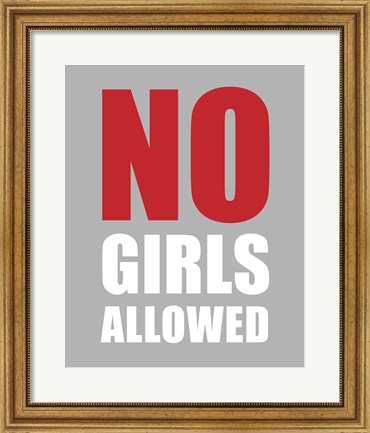 Framed No Girls Allowed - Gray Print