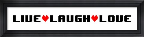Framed Live Laugh Love -  White Panoramic Print