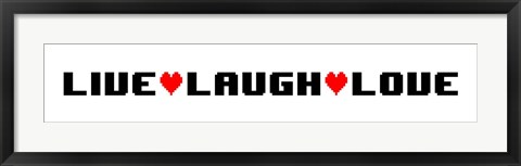 Framed Live Laugh Love -  White Panoramic Print