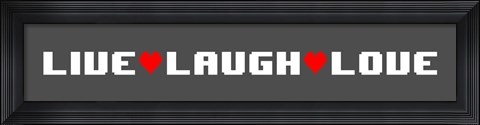 Framed Live Laugh Love -  Gray Panoramic Print