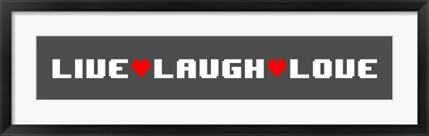 Framed Live Laugh Love -  Gray Panoramic Print