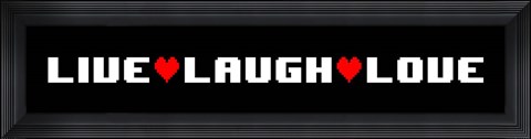 Framed Live Laugh Love -  Black Panoramic Print