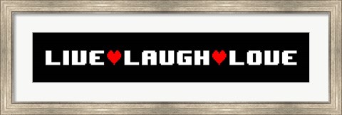 Framed Live Laugh Love -  Black Panoramic Print