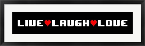 Framed Live Laugh Love -  Black Panoramic Print