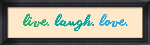 Framed Live Laugh Love -  Beige Print