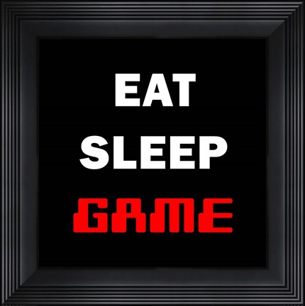 Framed Eat Sleep Game - Black Print