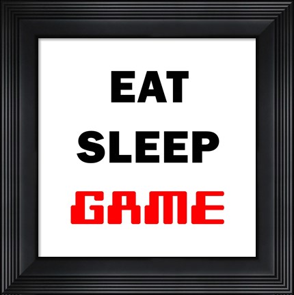 Framed Eat Sleep Game - White Print