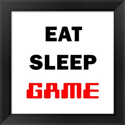 Framed Eat Sleep Game - White Print